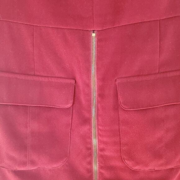 J.O.A. Los Angeles Red Zipper Pockets Soft Mock Neck Mini Dress, Size Small - Picture 6 of 8